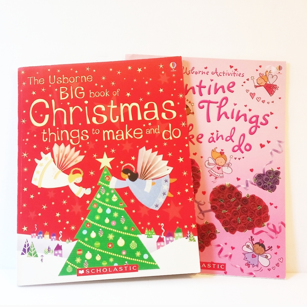 2 Paperback Usborne Books 1. Valentine Things 2. Big Book of Christmas